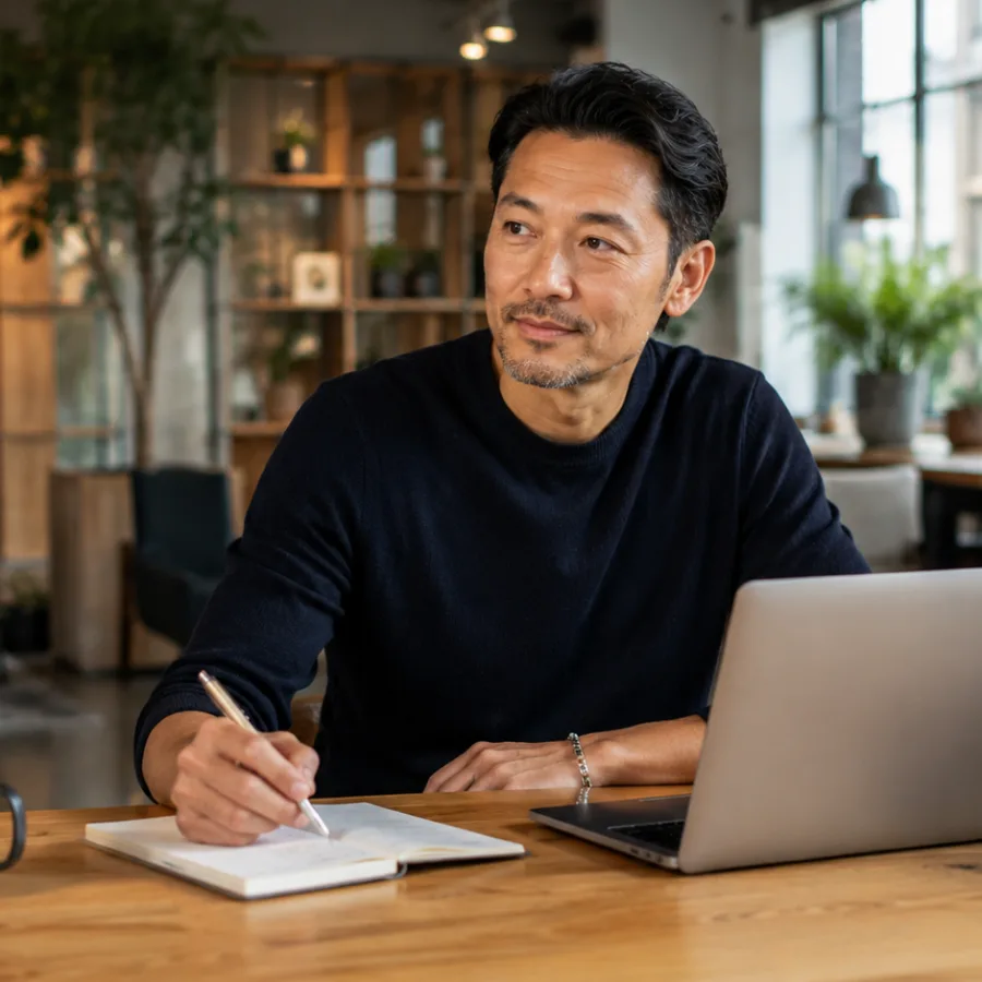 A confident software vendor leader in a modern office
